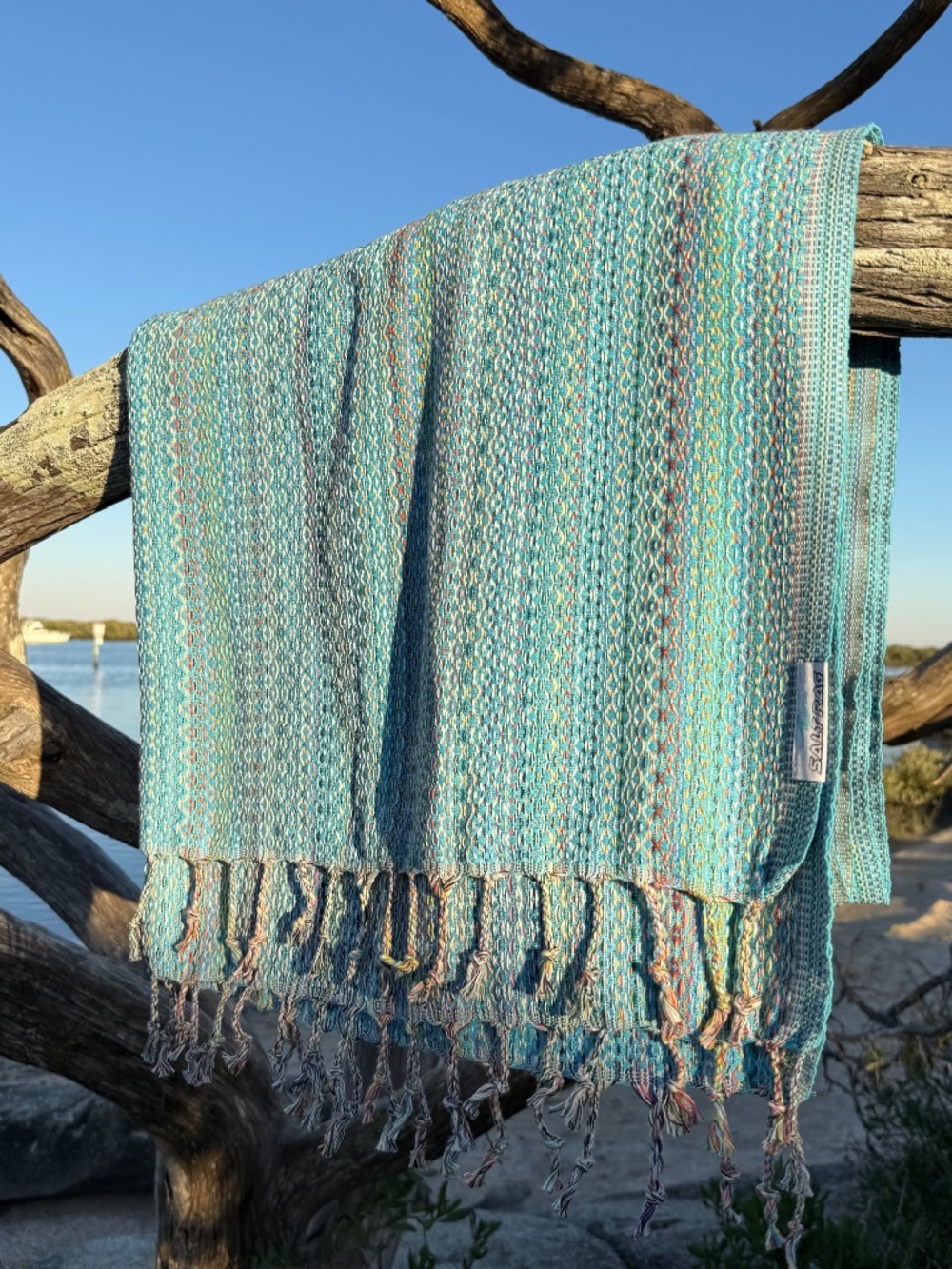 Ahi Rag Turquoise — Salt Rag™ Sand-Resistant Turkish Beach Towel